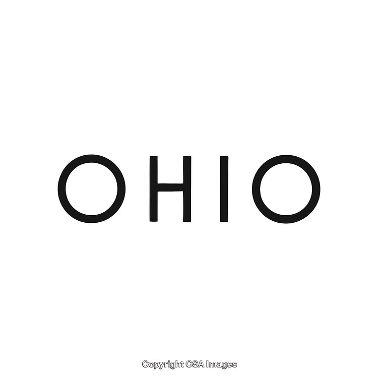 Ohio State Name in Minimalistic Typography Black Text on White Background