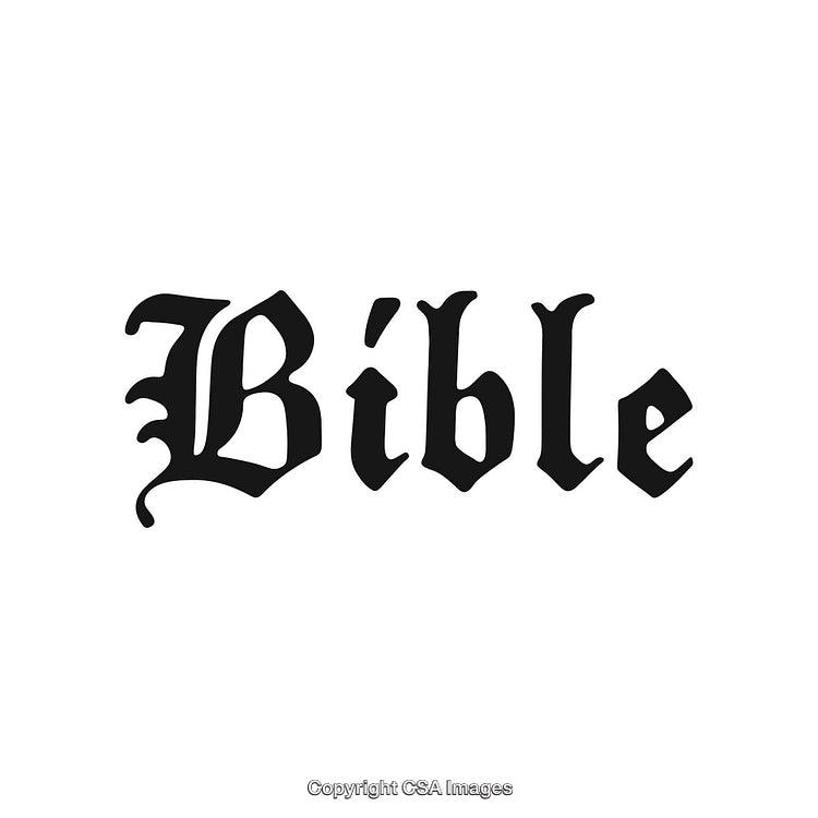 Old English Style Typography of the Word Bible in Black Lettering