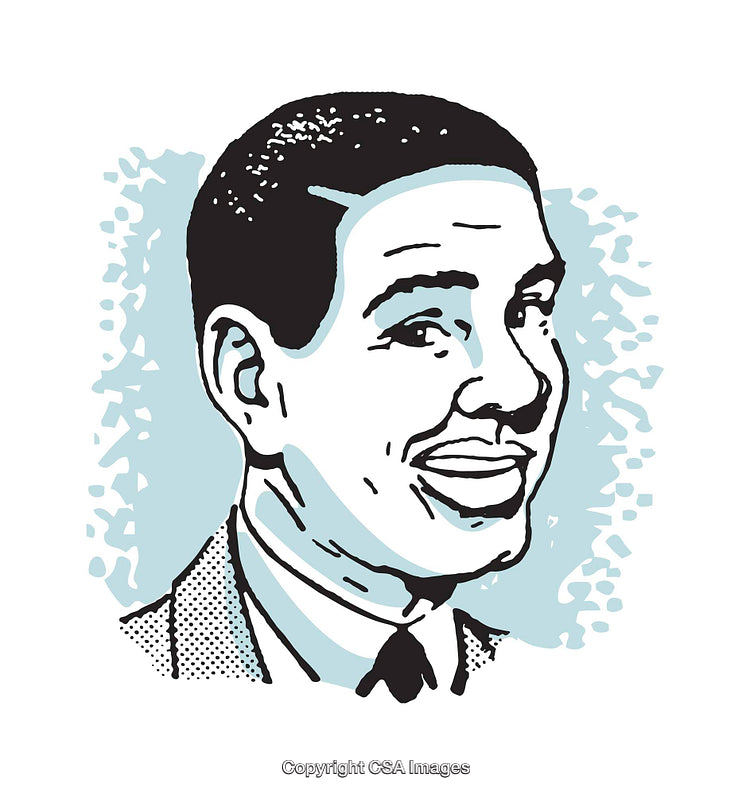 Retro Style Illustration of a Gentleman with a Joyful Expression