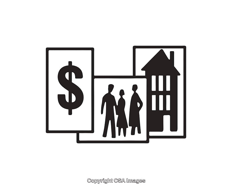 Black and White Icon Representing Real Estate and Financial Concepts