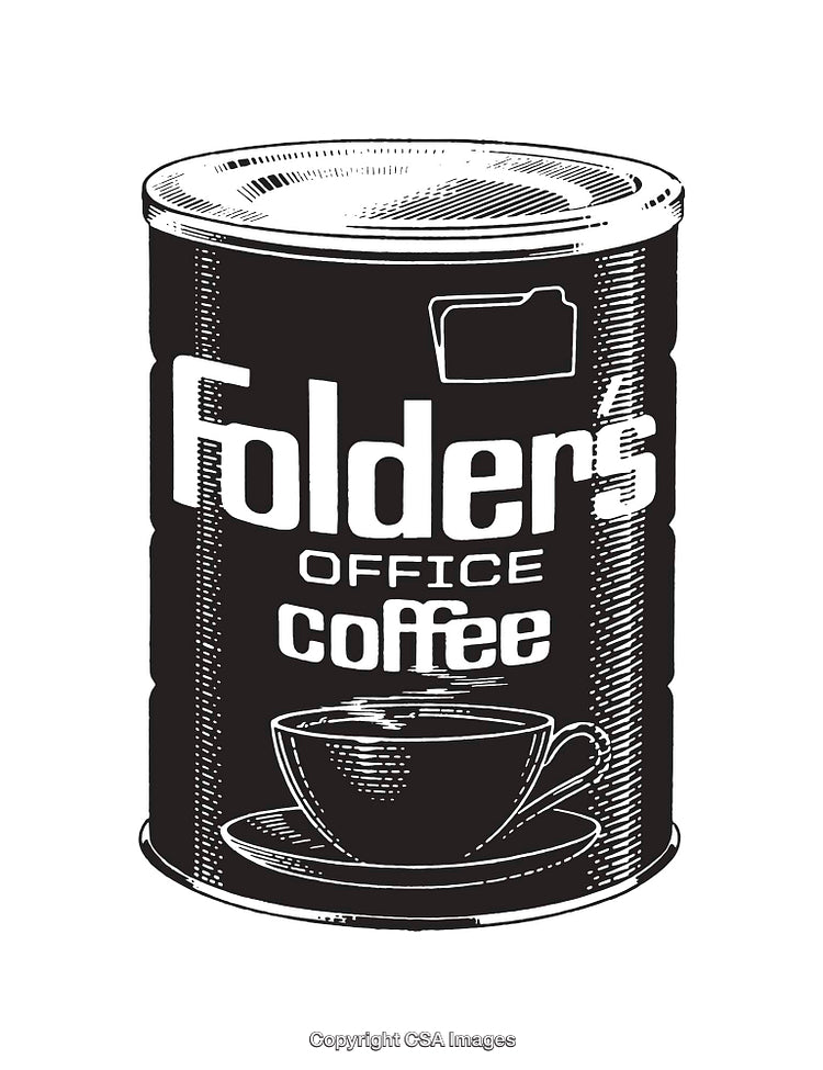 Vintage Style Black and White Coffee Can Illustration