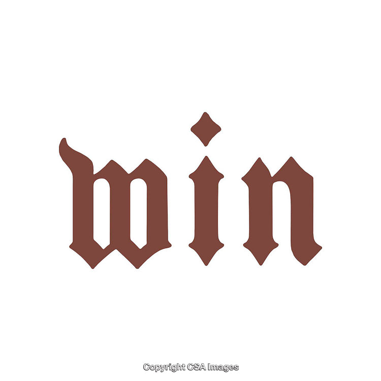 Bold Gothic Font Design Featuring the Word "Win" in Brown