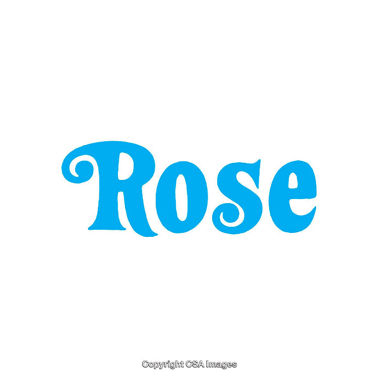 Blue Text Logo Featuring the Word 'Rose' in Decorative Font Style
