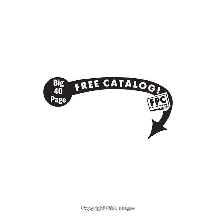 Black and White Graphic Design Arrow with Free Catalog Text