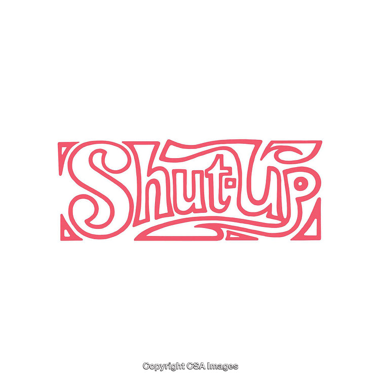 Stylized Typography Design Featuring the Phrase 'Shut-Up' in Vibrant Pink