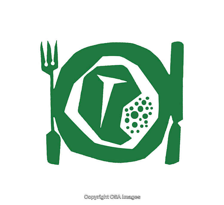 Green Abstract Food-Related Icon Featuring Geometric Design Elements