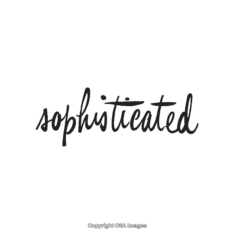 Handwritten 'Sophisticated' Text on a Clean Minimal White Background