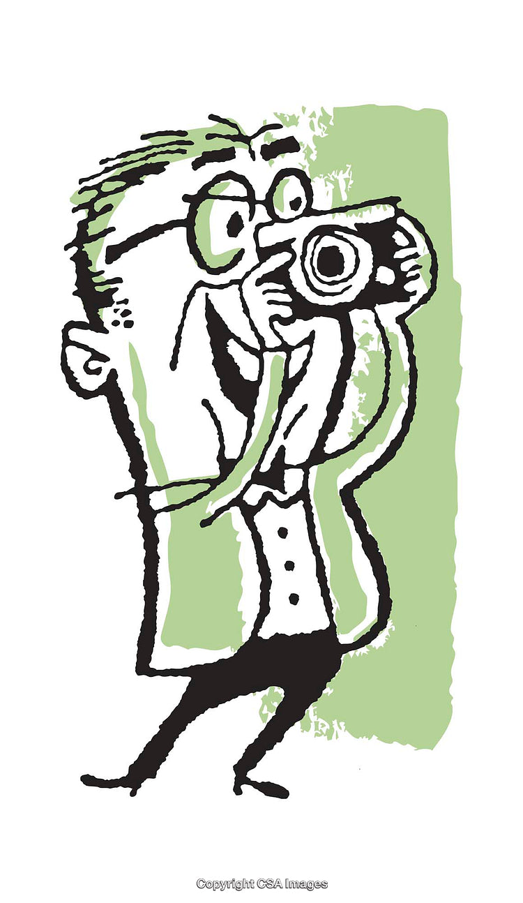 Excited Person Taking a Photograph with Surprise Expression in Illustration