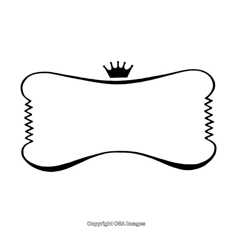 Elegantly Designed Black and White Border Framework with Crown Accent