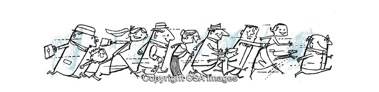 Energetic Sketch of Diverse Characters in Lively Motion and Activities