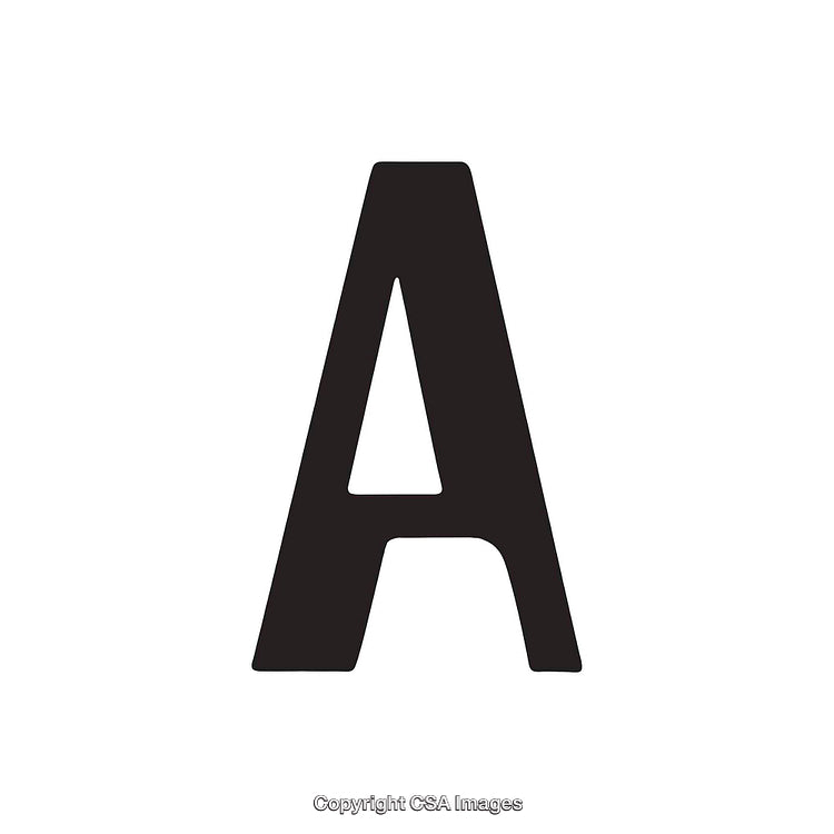 Bold Black Letter A on White Plain Background