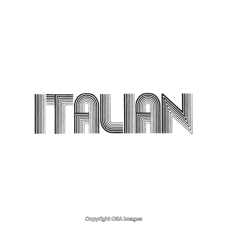 Creative Typography Featuring Retro Style Italian Design With Black Line Work