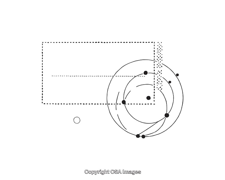 Abstract Geometric Diagram Featuring Circular and Rectangular Elements