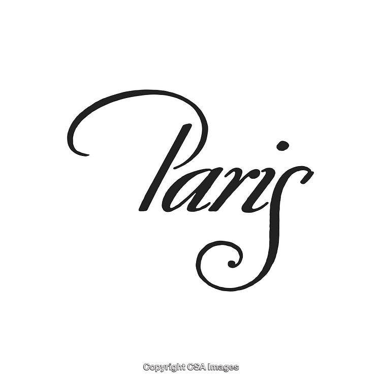 Elegant Calligraphy Text Logo Design Featuring the Word 'Paris' in Black Ink