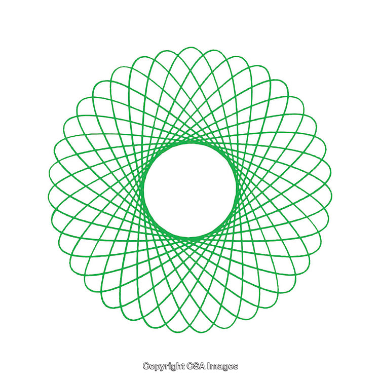 Green Geometric Symmetrical Shape with Repetitive Radiating Pattern