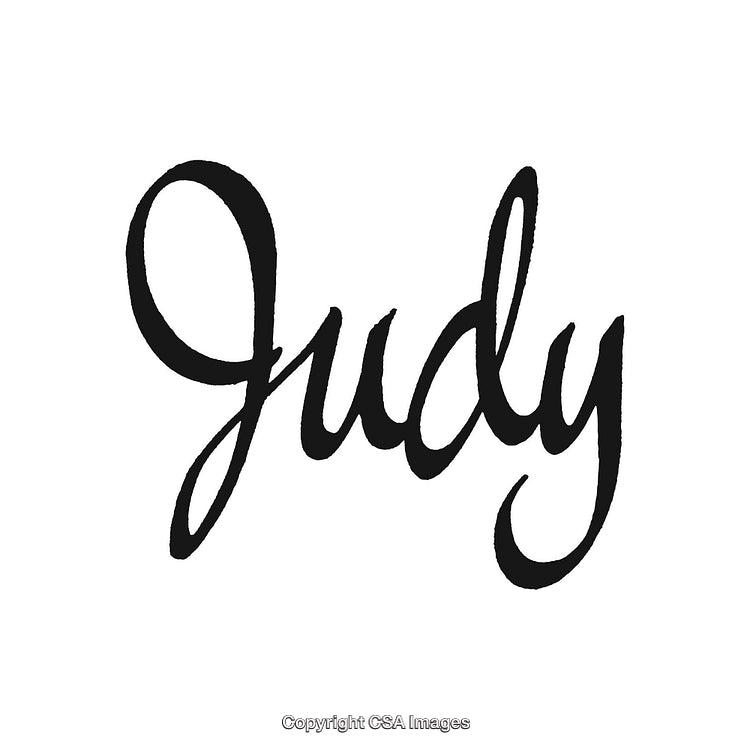 Elegant Handwritten Calligraphy of the Name Judy in Black Lettering