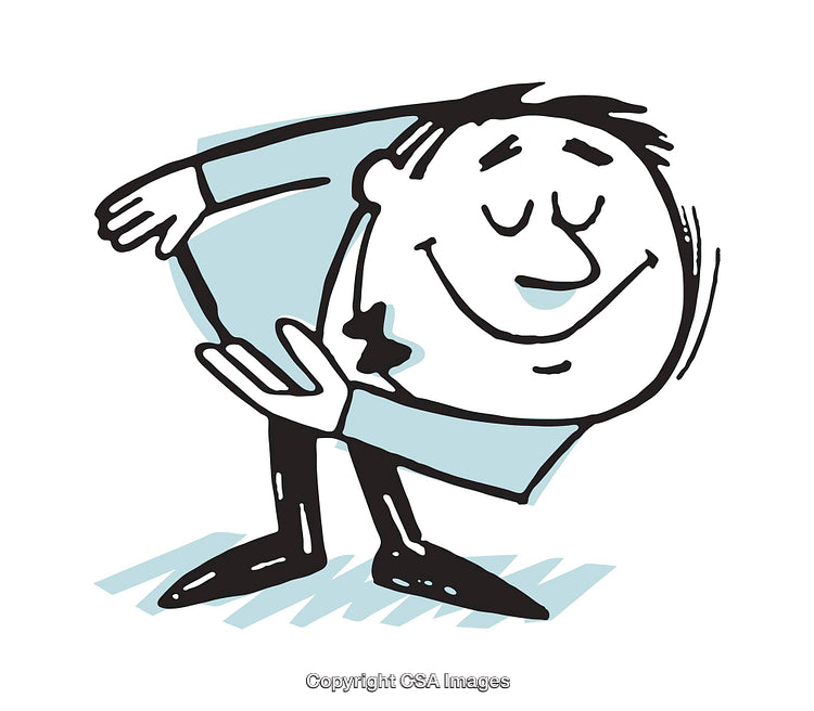 Illustration of a Cheerful Character Making a Polite Formal Gesture