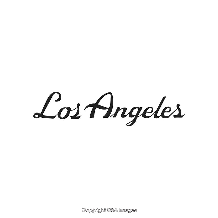 Elegant Script Typography Featuring the Words Los Angeles on White Background