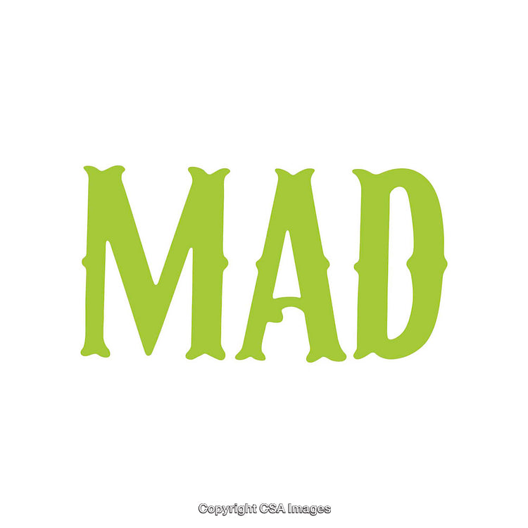 Bold Green Typography Featuring the Word 'Mad' in Ornate Fonts
