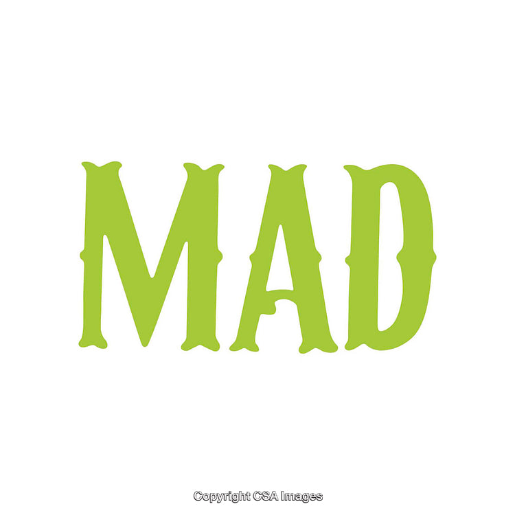 Bold Green Typography Featuring the Word 'Mad' in Ornate Fonts