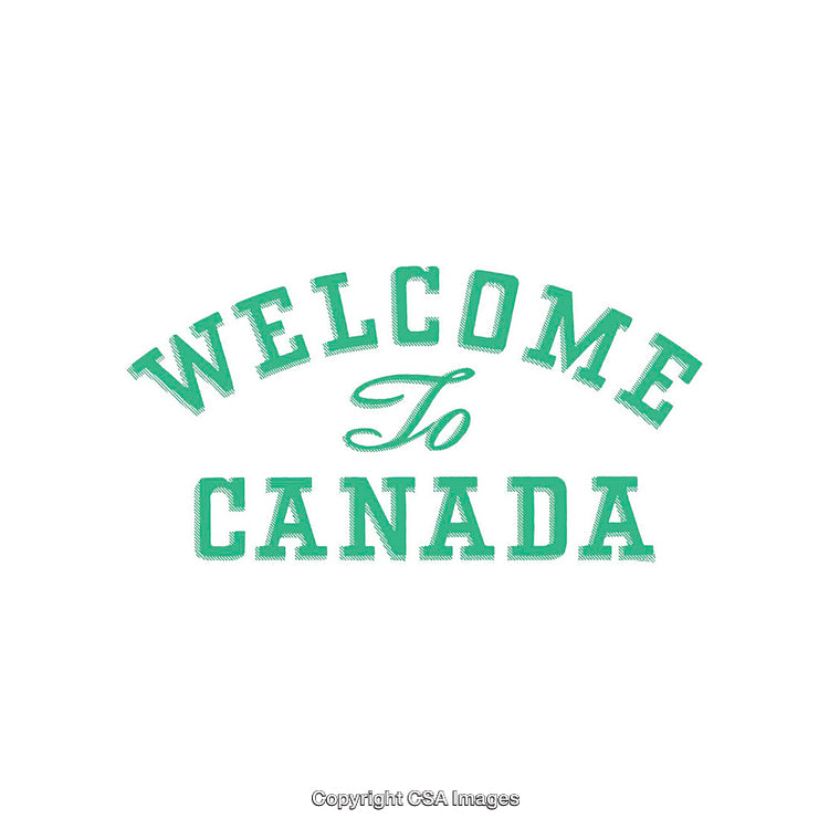Welcome To Canada Text Artwork in Minimalist Design