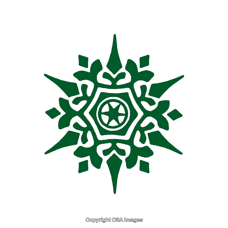 Intricate Green Abstract Design Featuring Symmetric Patterns and Geometric Motifs