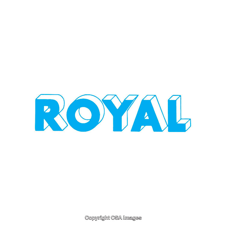 Blue Royal Text on a White Background with Dimensional Design