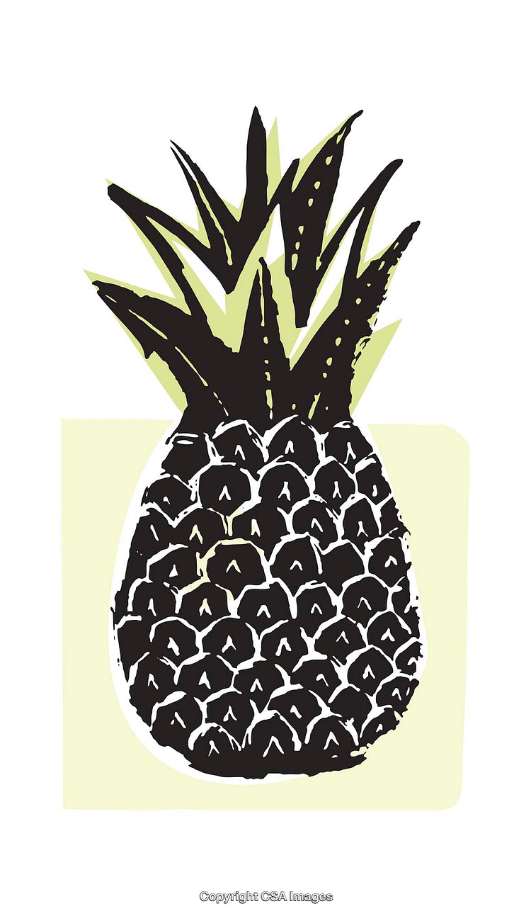 Colorful Illustration of a Pineapple in Simple Geometric Style