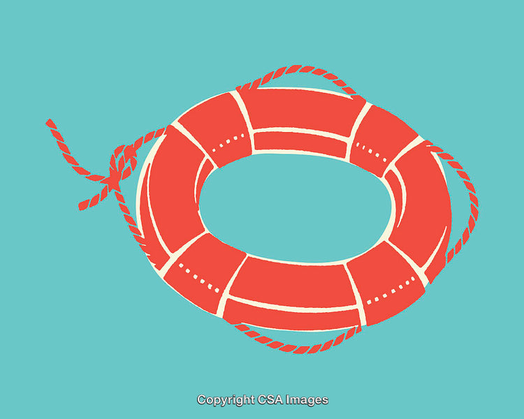 Bright Lifebuoy Illustration on a Vibrant Background Representing Safety and Rescue