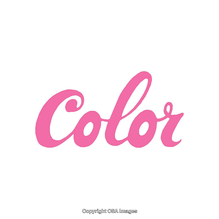 Pink Calligraphy Text Depicting the Word 'Color' on Blank Background