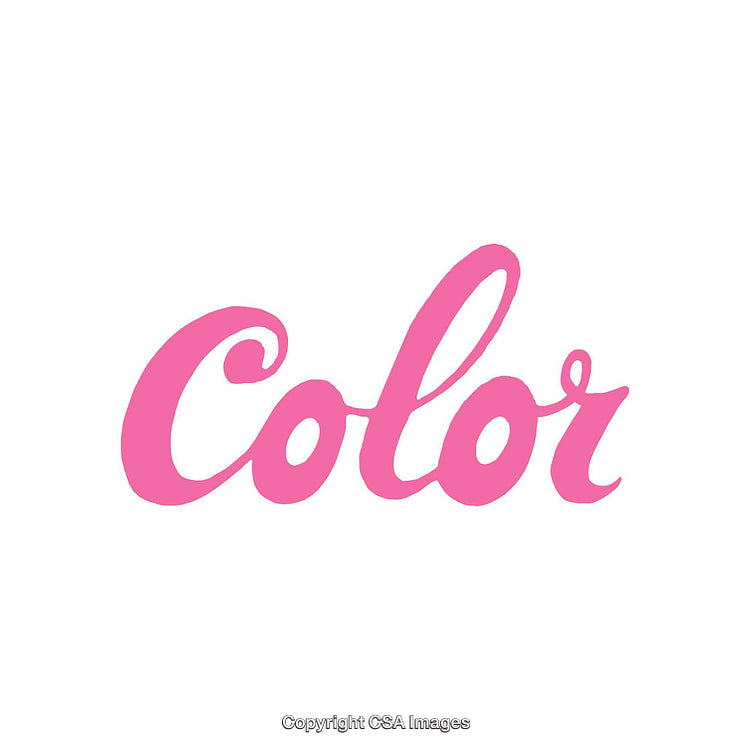 Pink Calligraphy Text Depicting the Word 'Color' on Blank Background