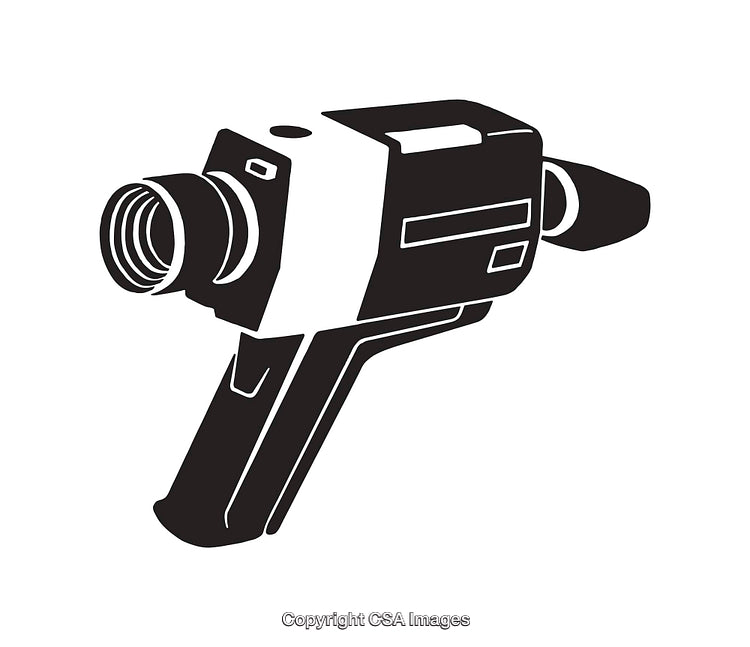 Vintage Black and White Camera Illustration with Retro Aesthetic Detail