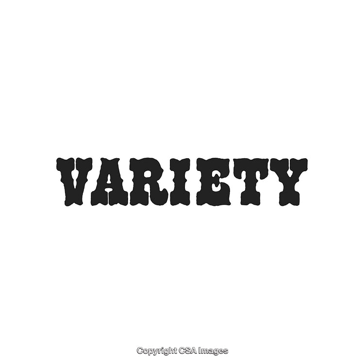 Bold Display of the Word 'Variety' in a Distinctive Design