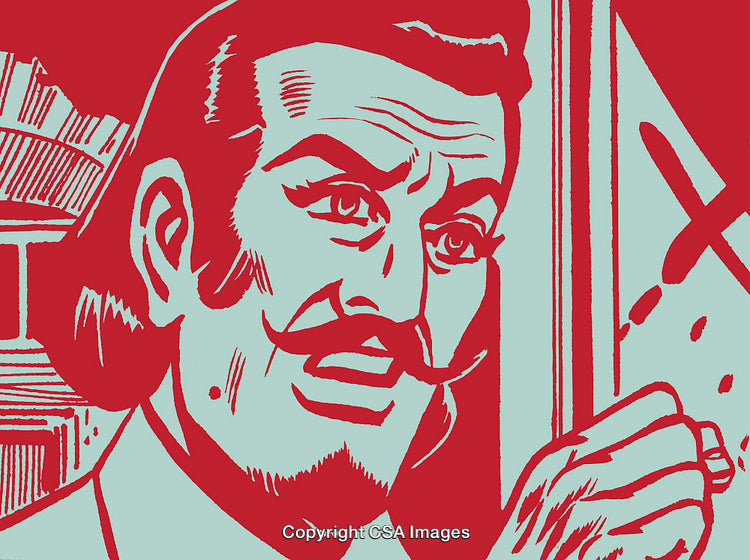 Illustration of a Vintage Man Holding a Marked Map in Retro Style