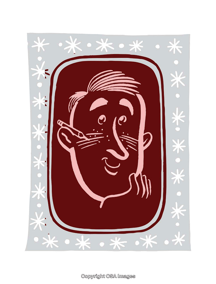 Playful Hand-Drawn Portrait in Decorative Graphic Style