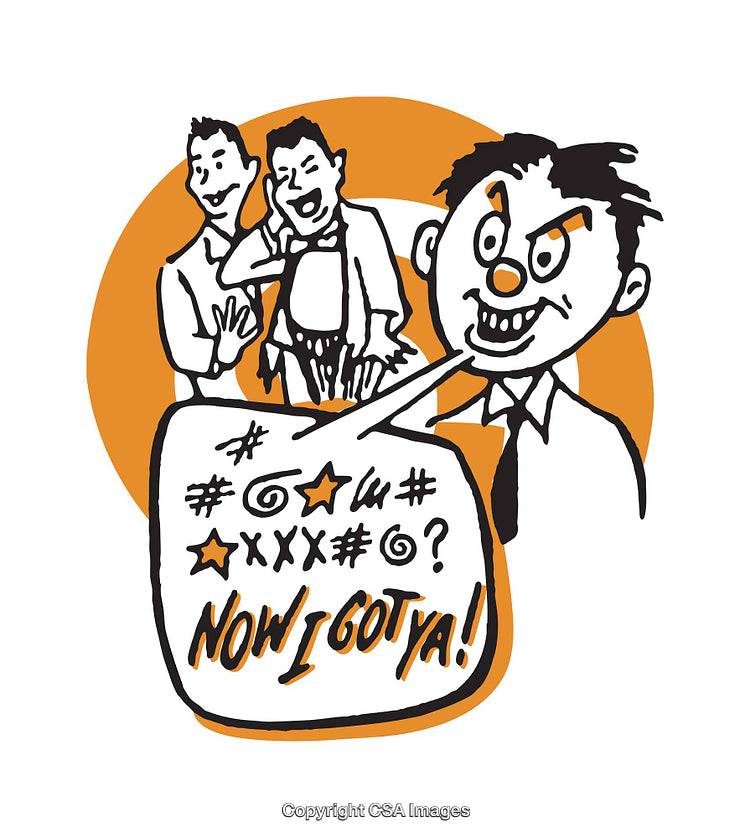 Humorous Illustration Showing Lively Characters and Exaggerated Expression in Conversation