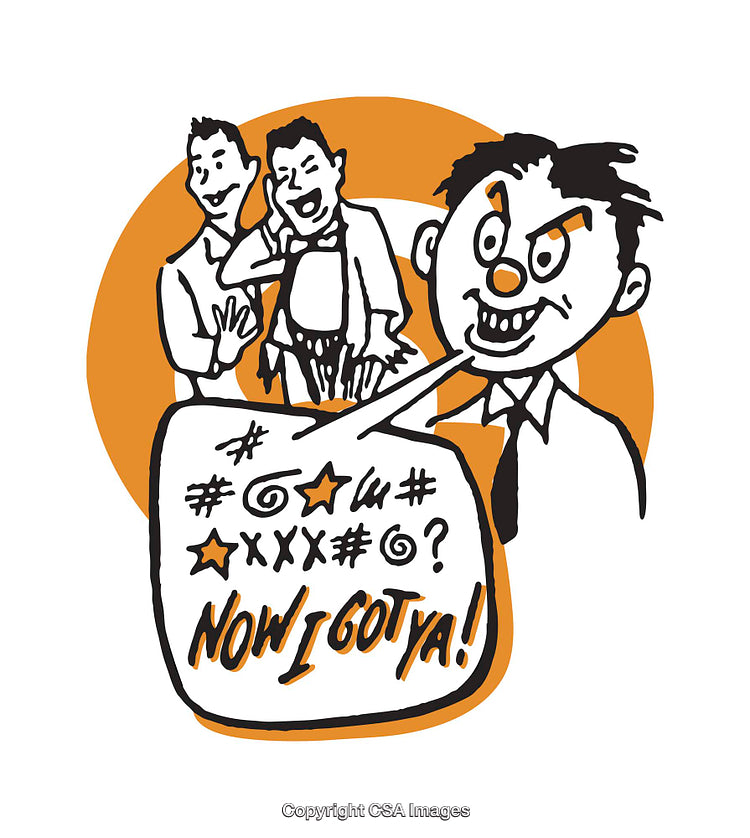 Humorous Illustration Showing Lively Characters and Exaggerated Expression in Conversation