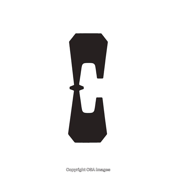 Stylized Black Letter C Design on a White Background