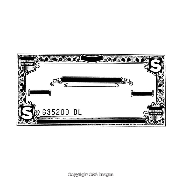 Vintage Black and White Coupon Border Design with Intricate Details
