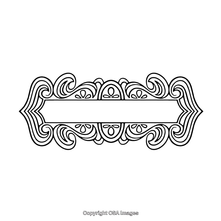 Ornate Black and White Decorative Border with Intricate Design Elements