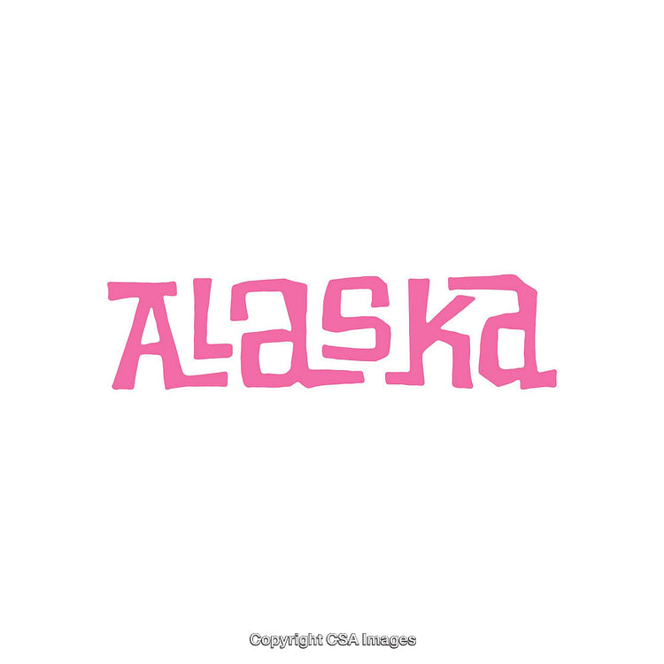 Pink Alaska Word Design on Solid White Background