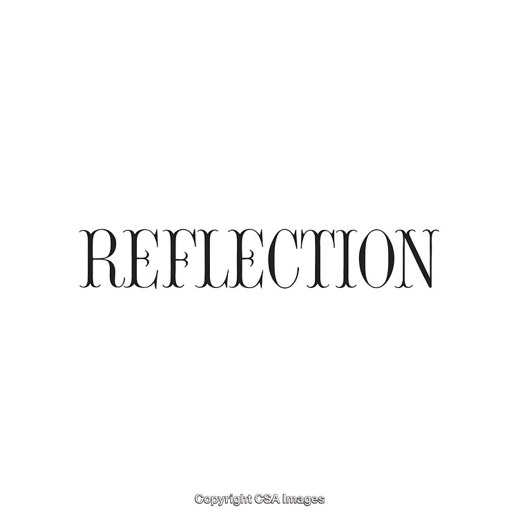 Reflection Text Graphic with Elegant Font on a Minimal White Background