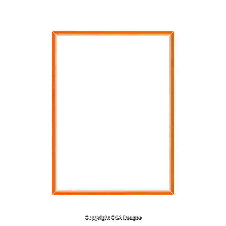 Simple Orange Frame with White Background for Art or Design Elements