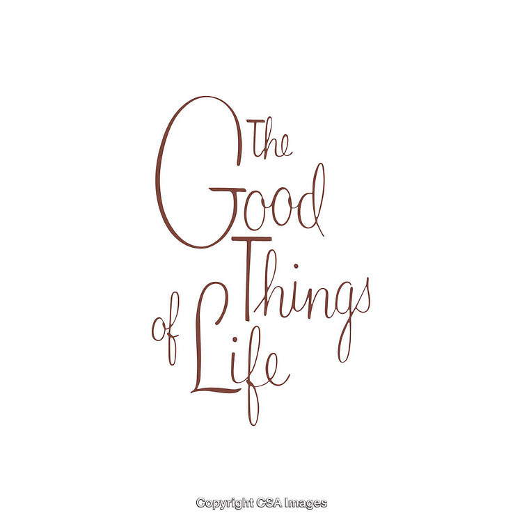 Elegant Script Design Featuring the Quote 'The Good Things of Life'