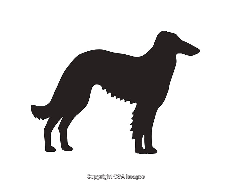 Silhouette Illustration of a Graceful Dog, Side Profile Pose