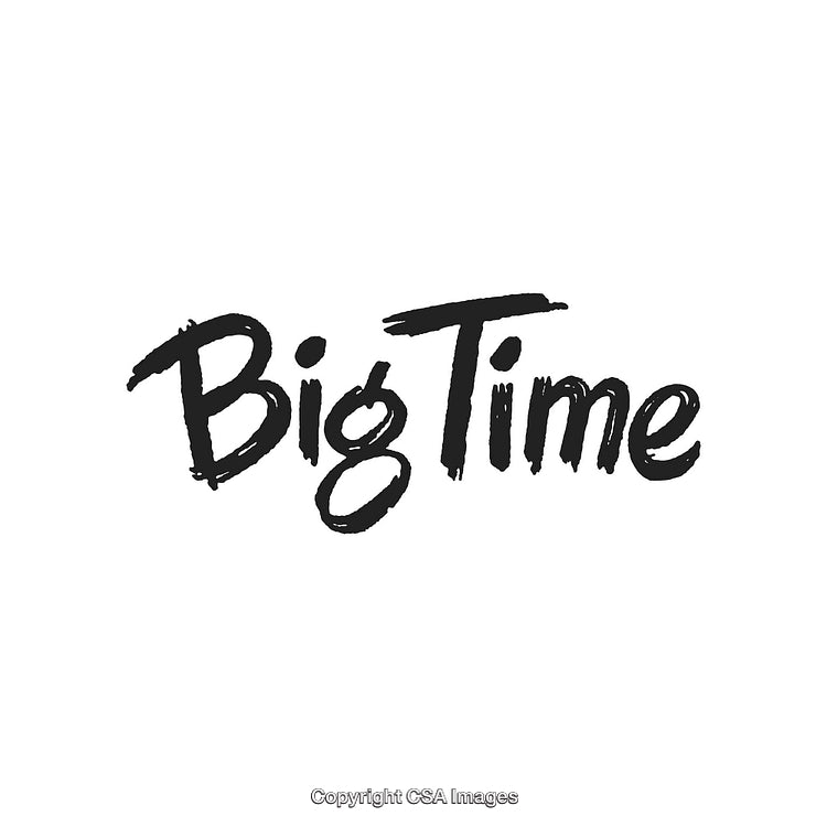 Bold Handwritten Big Time Text on Clean White Background