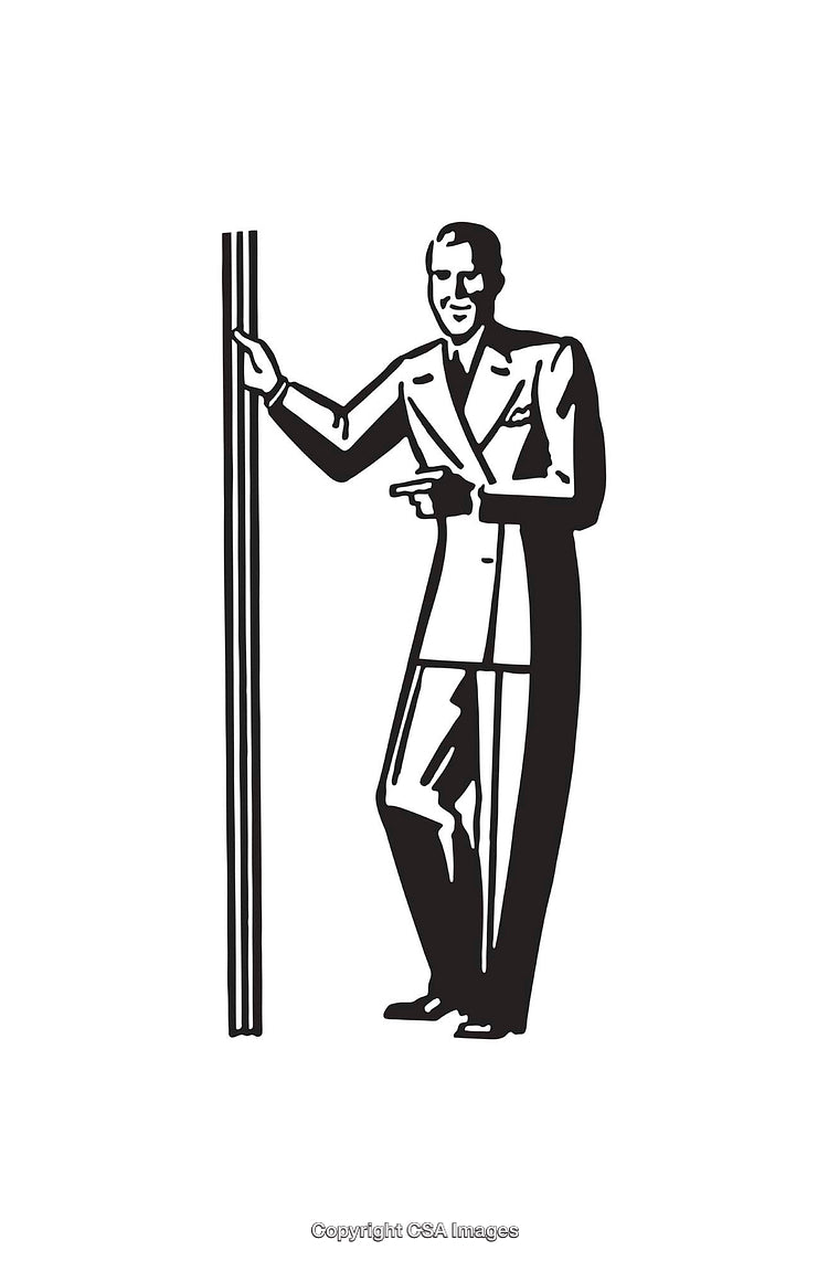 Retro Style Illustration of a Man in Tailored Suit