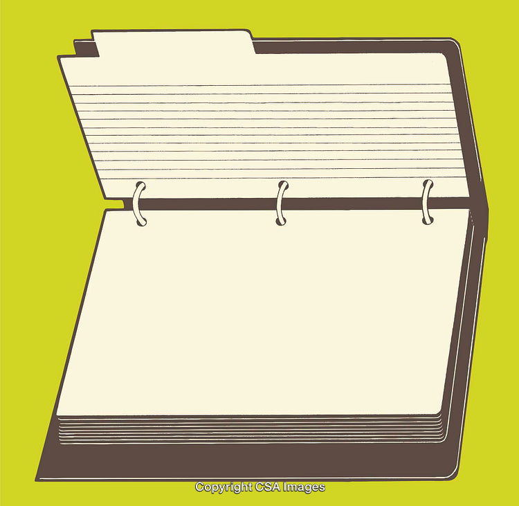 Illustration of an Open Agenda Notebook with a Retro Design