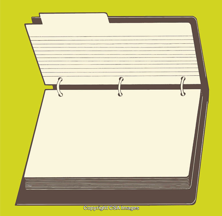 Illustration of an Open Agenda Notebook with a Retro Design
