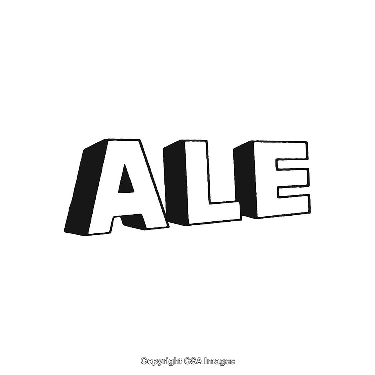 Bold Black Text 'ALE' on a Clean White Background